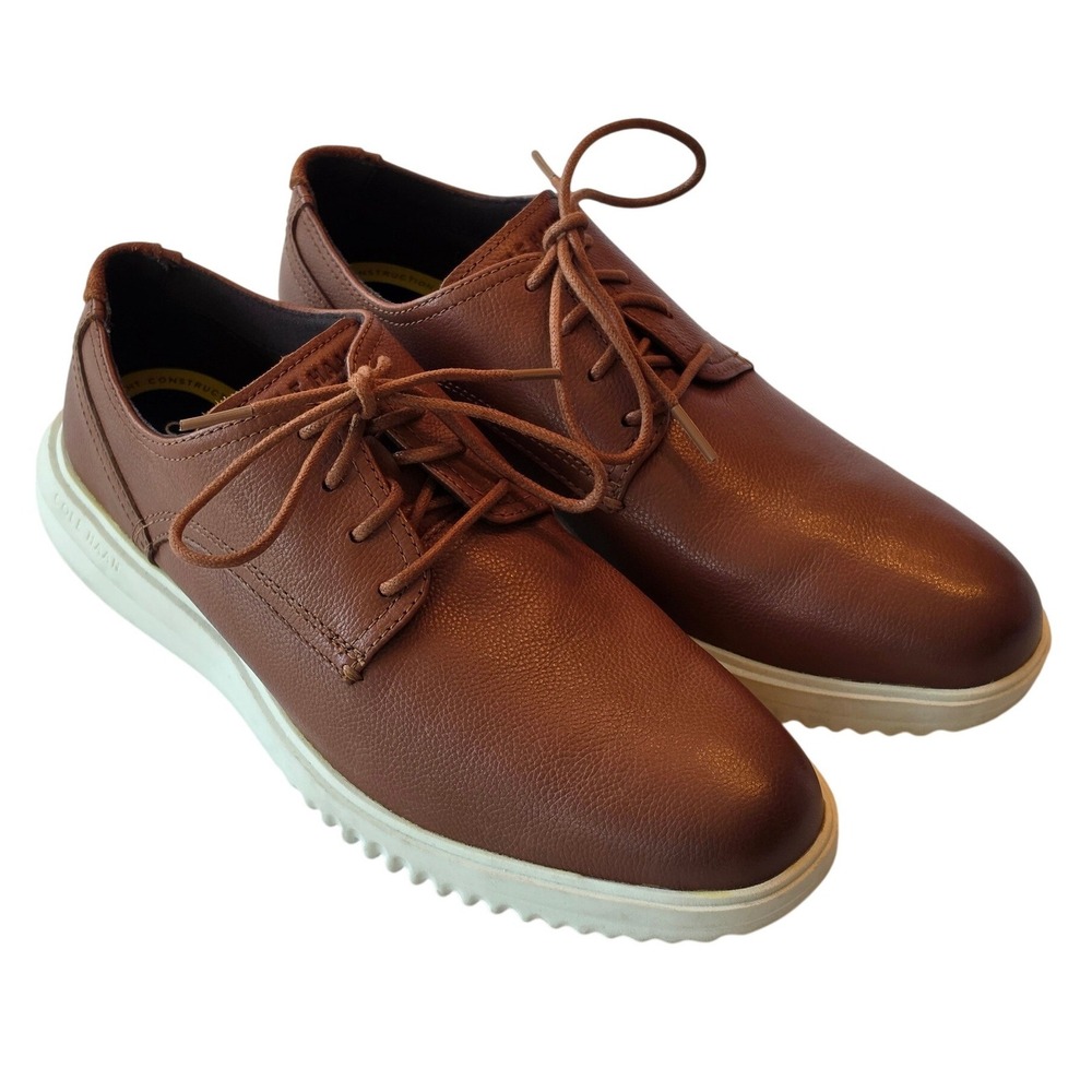 Cole Haan Grand+ Modern Craft Brown Leather Derby Shoes Mens 8M C36935